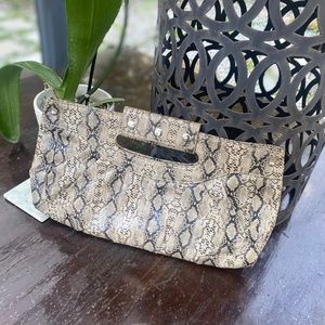 Faux Snakeskin Clutch